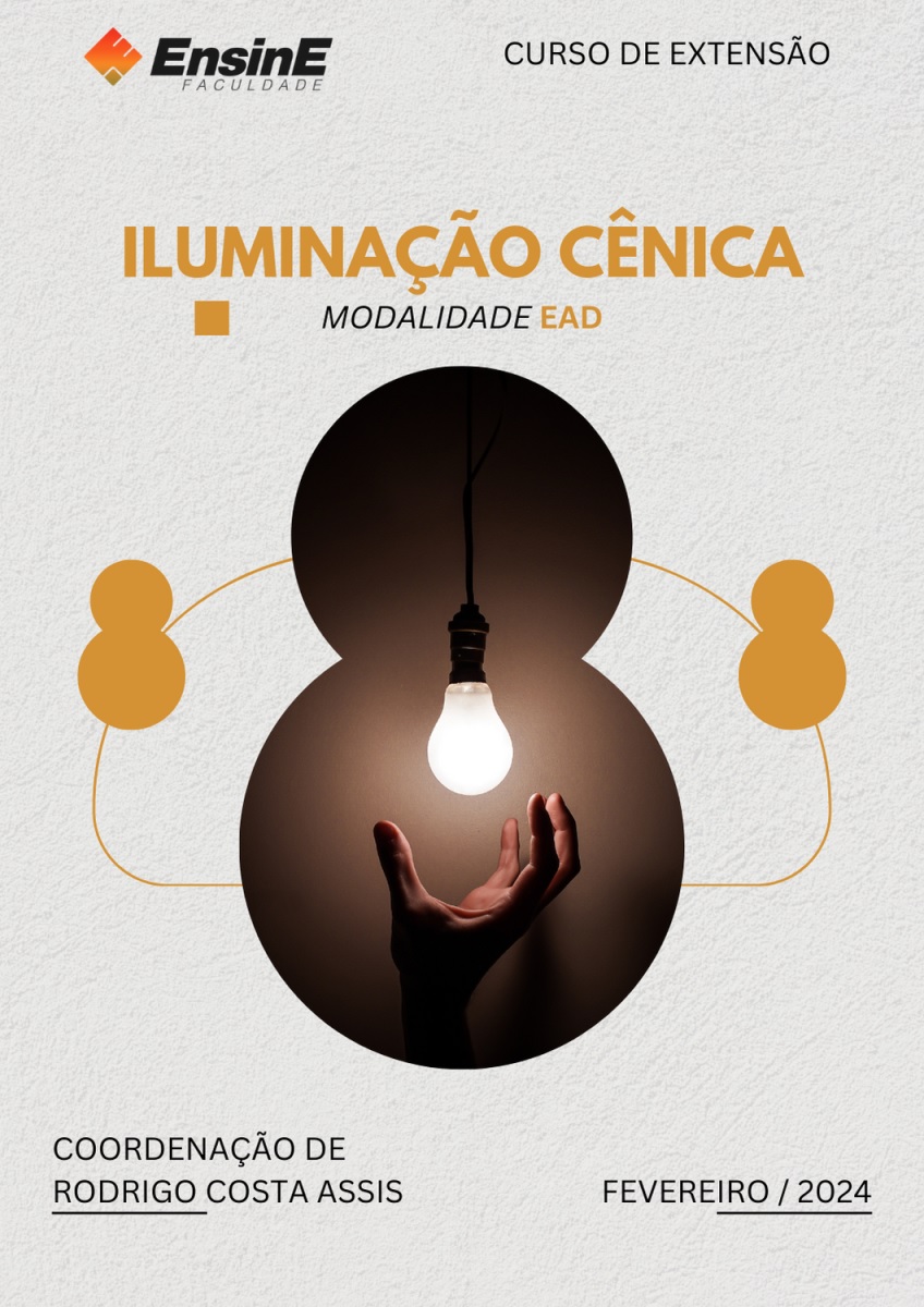 Banner sobre curso de extensão em Iluminação cênica